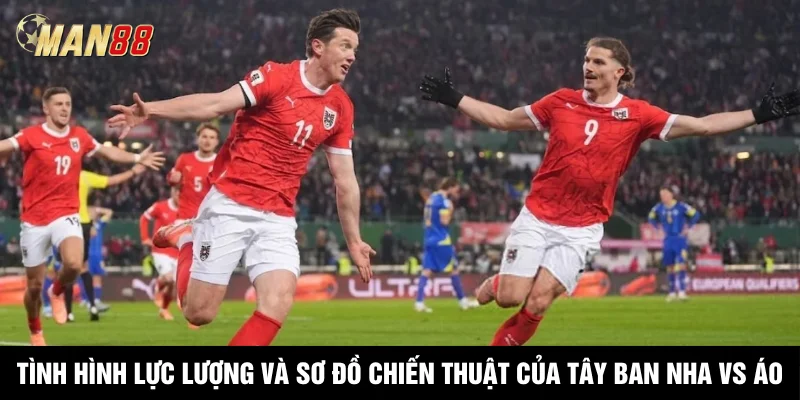Tình hình lực lượng và sơ đồ chiến thuật của Tây Ban Nha vs Áo